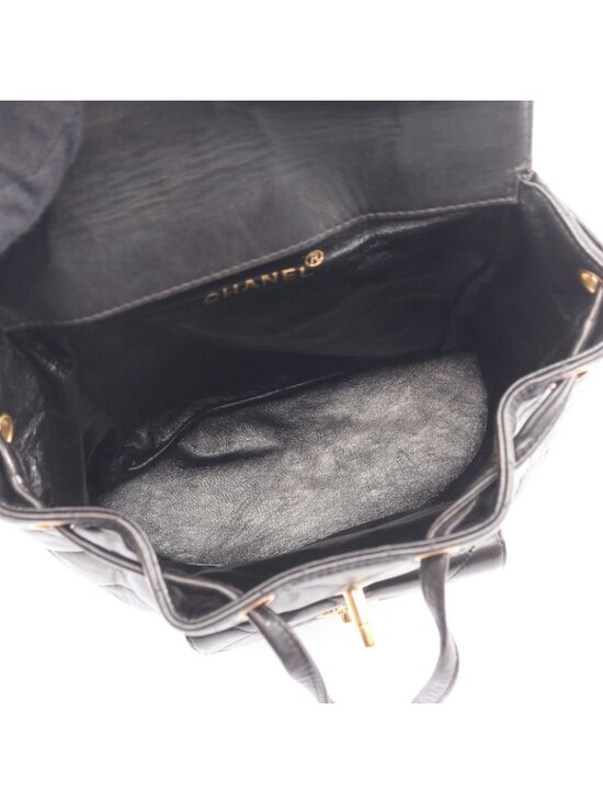 Chanel Backpack Quilted Black Lambskin Double Turnlock Chain main image 9